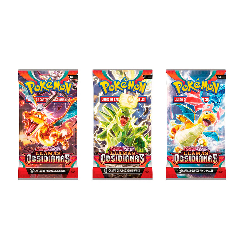 Pack houndstone cartas coleccionables con tres sobres de Pokémon Llamas Obsidianas de The Pokemon Company Pack houndstone cartas coleccionables con tres sobres de Pokémon Llamas Obsidianas de The Pokemon Company
